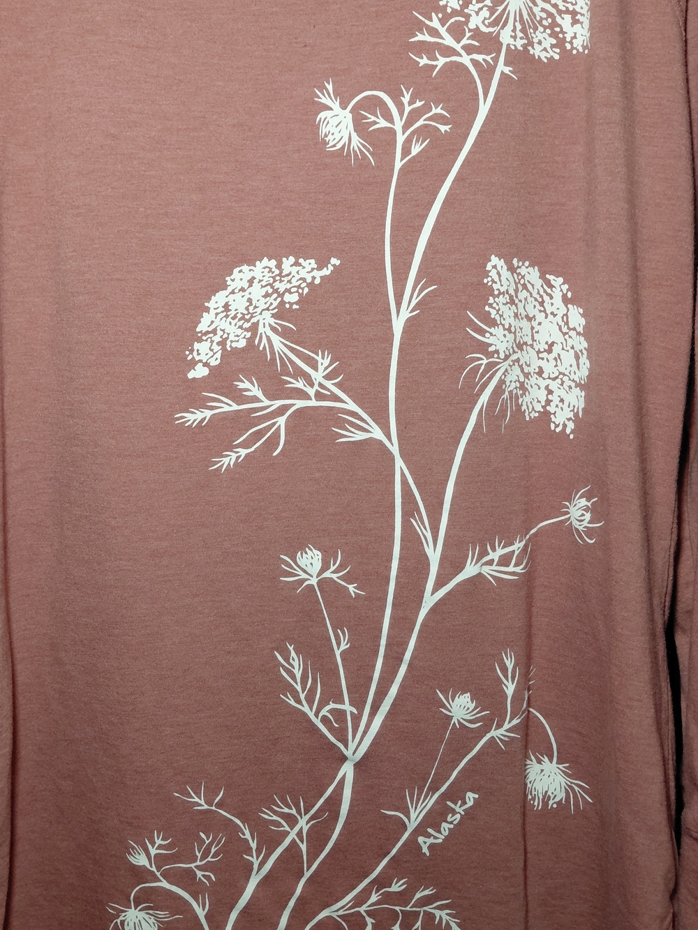 Marushka Dusty Rose Long-Sleeve Tee with White Floral Graphic - Picture 4 of 5